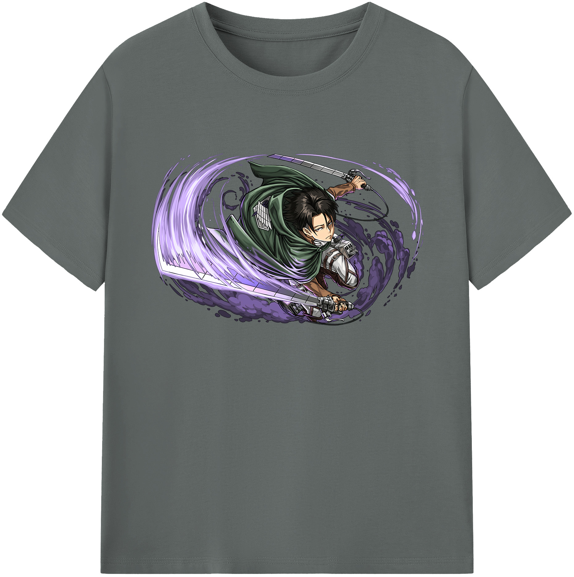 （画像用） 進撃の巨人 リヴァイ·アッカーマン Attack on Titan Levi Ackerman 綿100％ メンズ半袖Tシャツ｜肌触りやわらか＆通気性